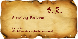 Viszlay Roland névjegykártya