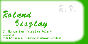 roland viszlay business card
